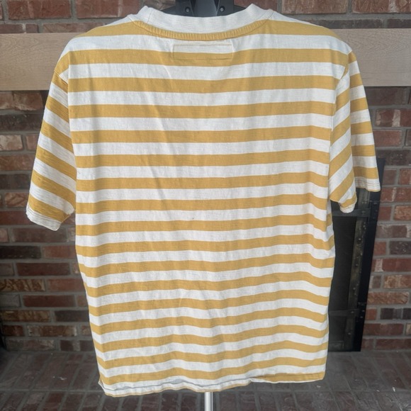 Guess Los Angeles Yellow White Strip Short Sleeve Men's Large TShirt Embroidered - Picture 5 of 7